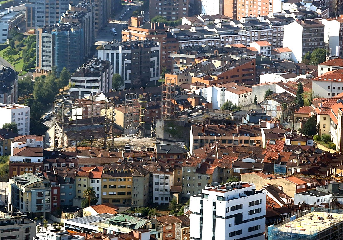 Los terrenos de la Fábrica de Gas, desde el aire.