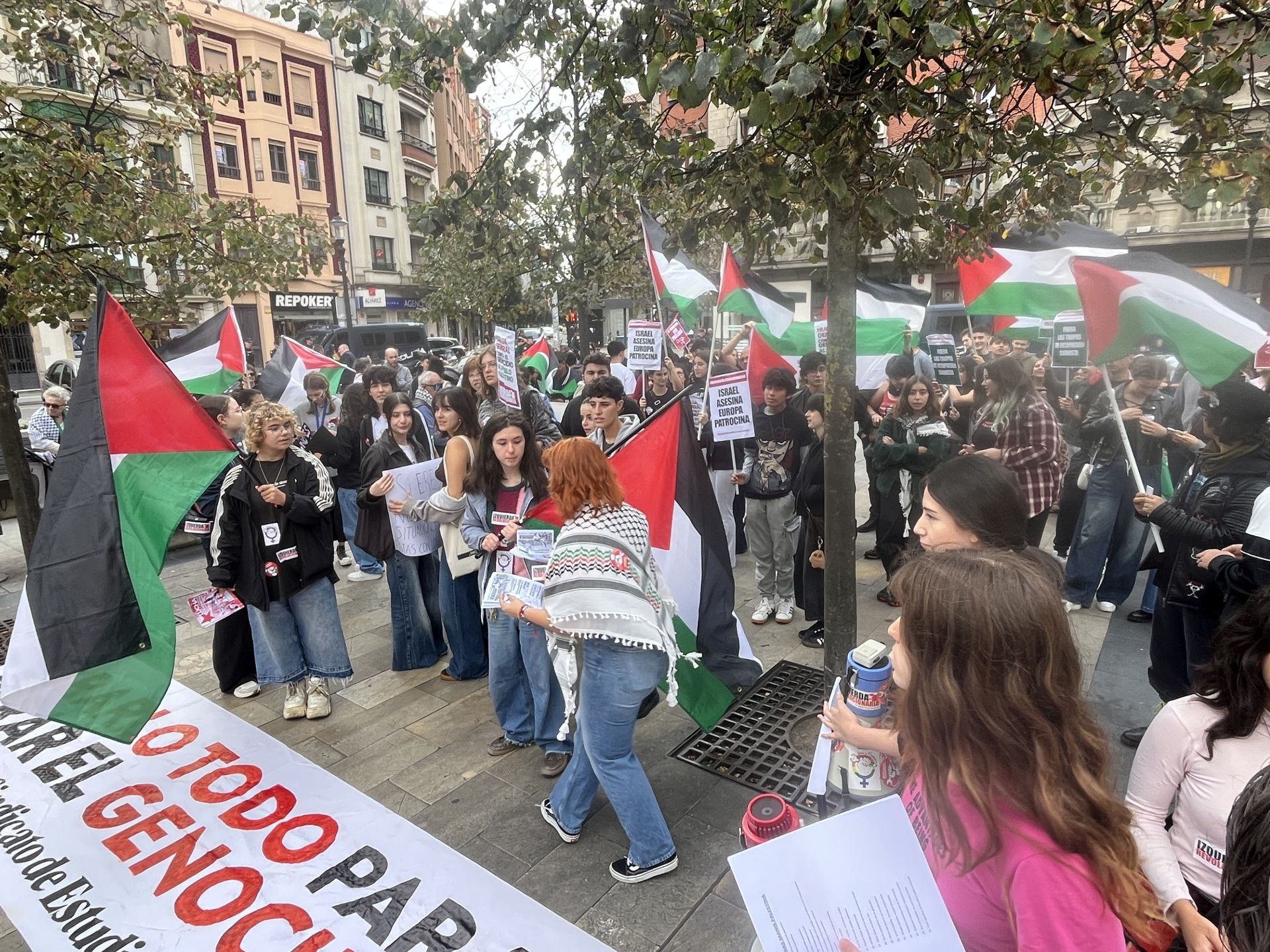Manifestaciones en Asturias en apoyo al pueblo palestino y en protesta contra el «genocidio en Gaza»