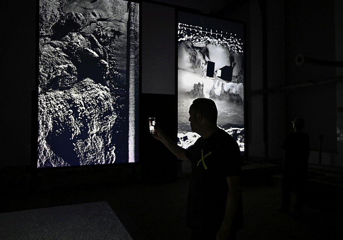 Una de las imágenes de la nueva instalación inmersiva en el pozo Santa Bárbara, Mieres