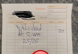 Imagen de uno de los recibos fraudulentos.