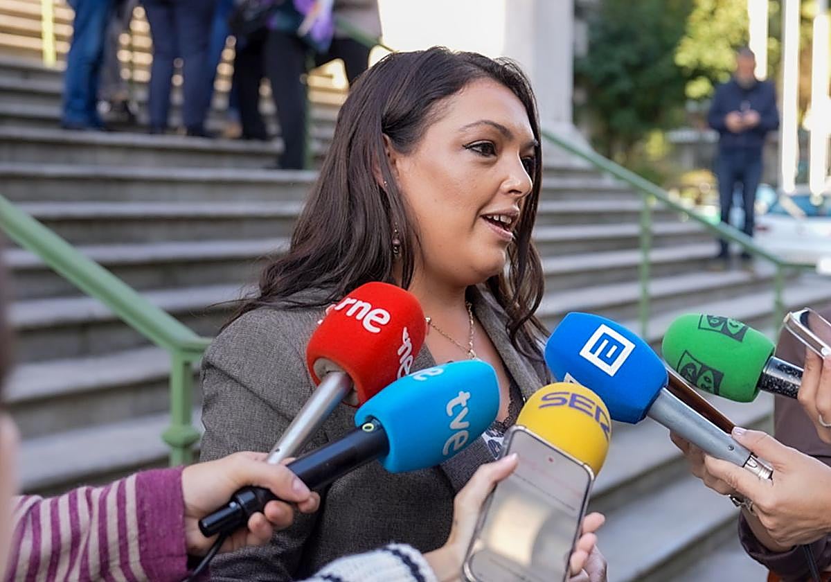 Carolina López, esta mañana, en la Junta General.