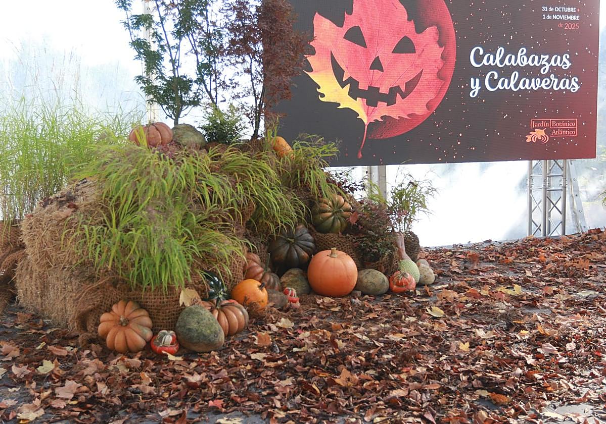 Decoración de otoño y Samaín en el Jardín Botánico de Gijón.
