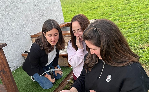 Revisan las tomas y se ríen del resultado.