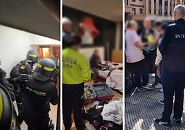 Imágenes difundidas por la Policía Nacional de la operación.