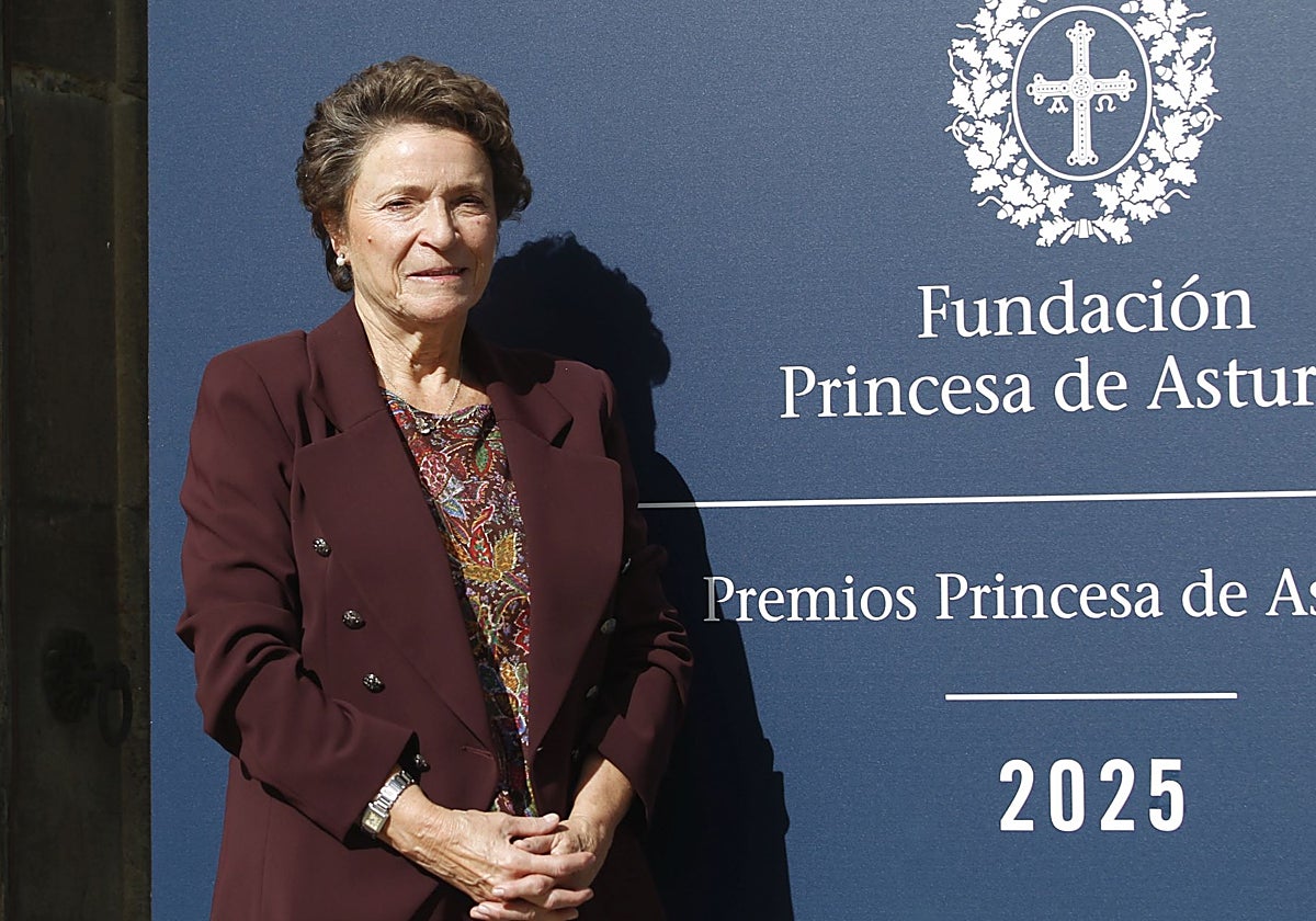 La presidenta de la Fundación en el Hotel de la Reconquista, donde se recibe estos días a los premiados.