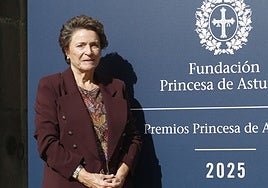 La presidenta de la Fundación en el Hotel de la Reconquista, donde se recibe estos días a los premiados.