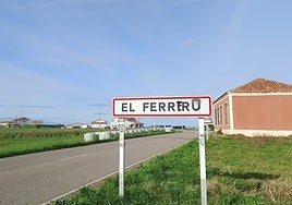 Señal reescrita para que se lea Ferrero