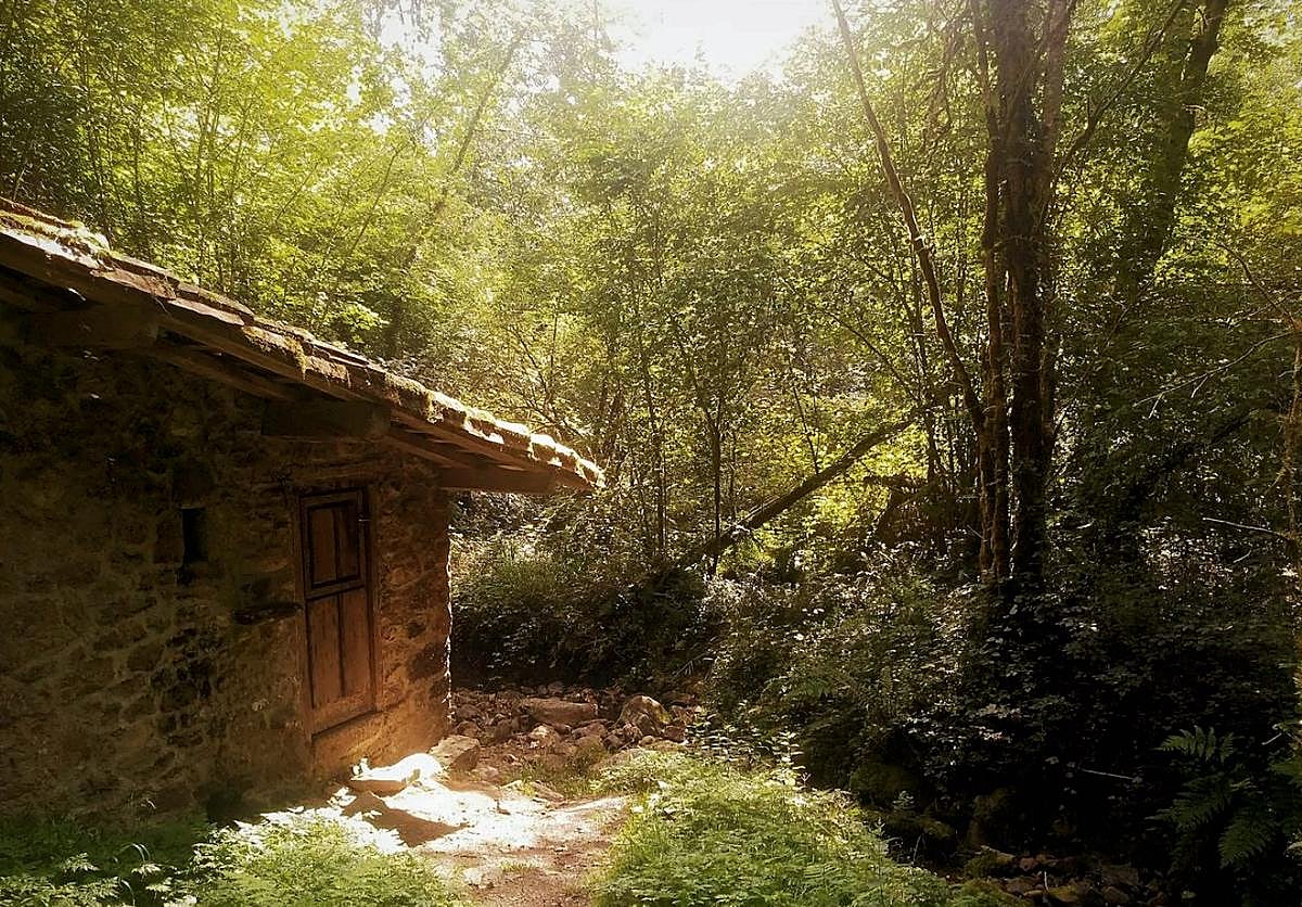 Un molino en la senda dedicada a ellos que parte de Cueves, en Ribadesella.