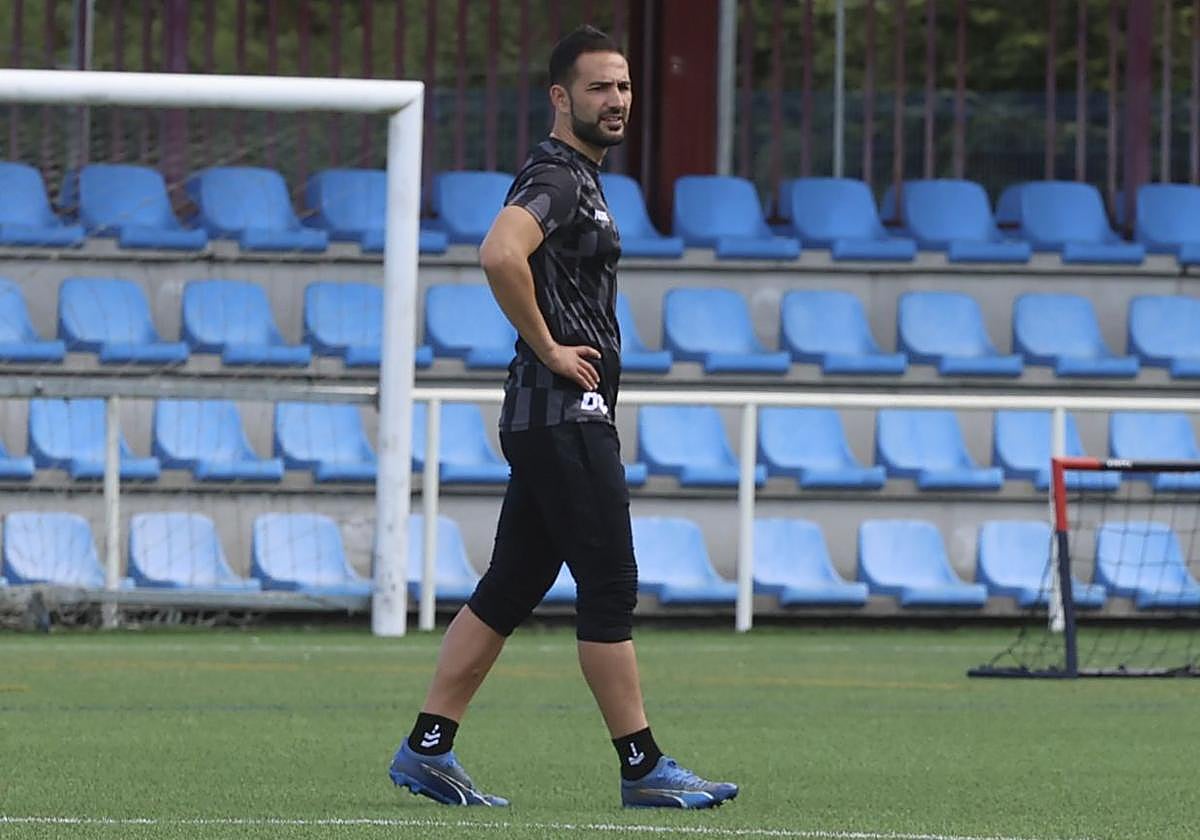 Dani Vidal, durante un entrenamiento de esta semana en La Toba 2.