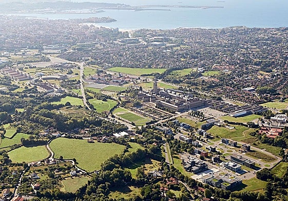Vista aérea del Parque Científico Tecnológico de Gijón y corazón de la Milla del Conocimiento Margarita Salas