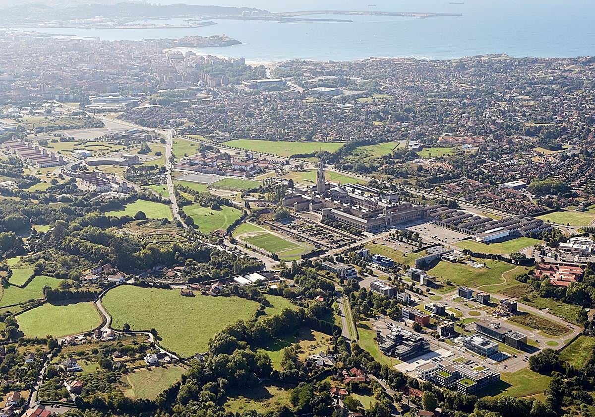 Vista aérea del Parque Científico Tecnológico de Gijón y corazón de la Milla del Conocimiento Margarita Salas