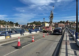 Obras en el puente de Ribadesella.