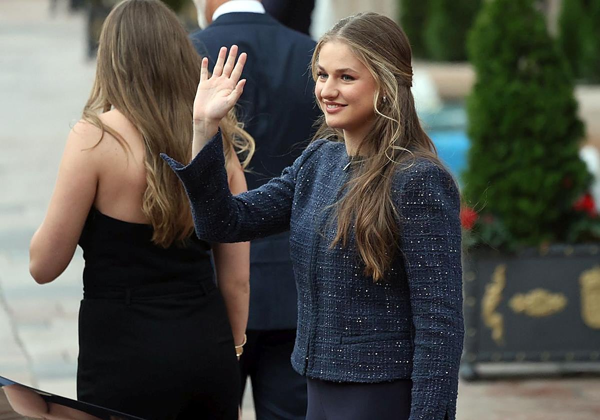 La Princesa de Asturias, Leonor de Borbón, a su llegada al concierto de los Premios Princesa de Asturias.