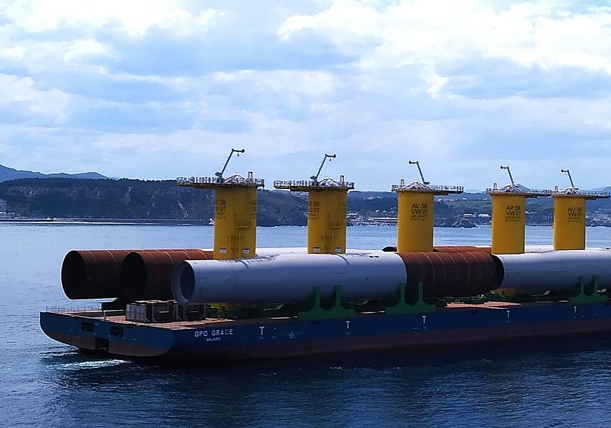 Salida del GPO Grace en mayo de 2023 con eólicos de Windar para Estados Unidos.