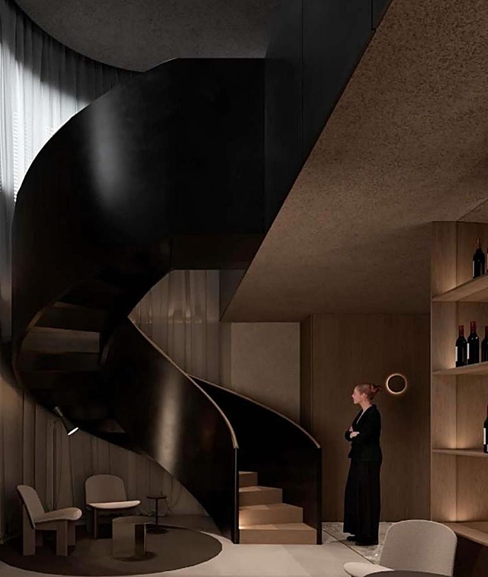 Imagen secundaria 2 - Diseños del estudio del interiorista catalán Francesc Rifé para el futuro hotel boutique del Monte Piedad, situado en la Ruta de los Vinos.