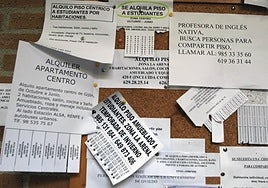 Anuncios para el alquiler de viviendas.