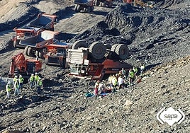 Grave accidente laboral en una mina de Tormaleo: un joven de 20 años resulta herido tras volcar un dúmper