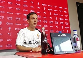 Borja Jiménez, este mediodía, en la sala de prensa de Mareo.