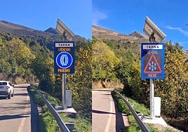 Los nuevos paneles informativos, en pruebas.