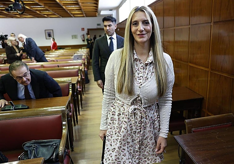Claudia Montes, durante su comparecencia de esta mañana en el Senado.