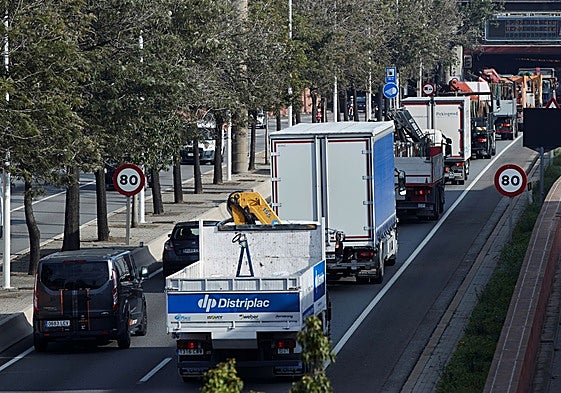 Una concentración de camioneros.