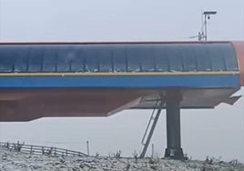 Zona alta de la estación lenense tras los primeros copos de nieve caídos hace unos días