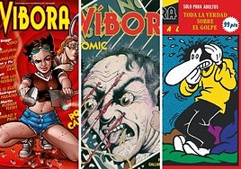 Tras ejemplos de portadas de la revista El Víbora que se podrán ver en la exposición que llega el día 13 a la Sala del Cómic de Avilés.