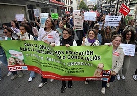 Una de las protestas de las educadoras infantiles.