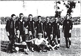 Equipo del Arenas de Getxo de la temporada 1928-29, la primera de la Primera División española.