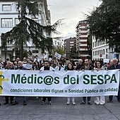 La cabecera de la manifestación convocada este sábado.