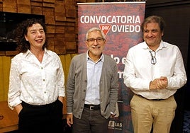 Cristina Pontón, Gaspar Llamazares y Alejandro Suárez.