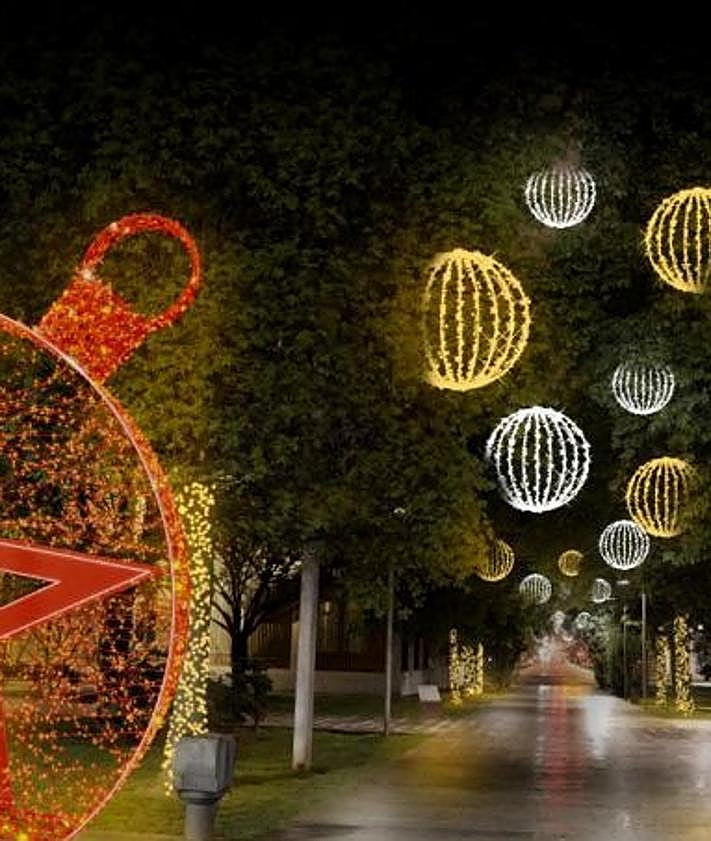 Imagen secundaria 2 - Recreación de la iluminación navideña en Moteana, la plaza de la República y la plaza de Europa.