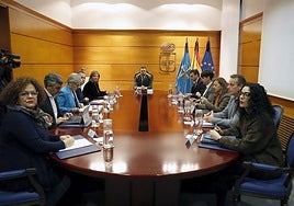 Reunión del Consejo de Gobierno que ha acordado iniciar el camino prejudicial contra el peaje del Huerna.