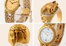 Relojes y anillos que se subastarán el próximo 4 de diciembre.