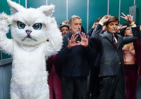 Emilio Aragón y Marc Giró, anoche, en el 'Late Xou'.