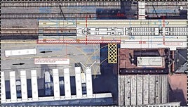 Infografía que recoge la ampliación del andén.