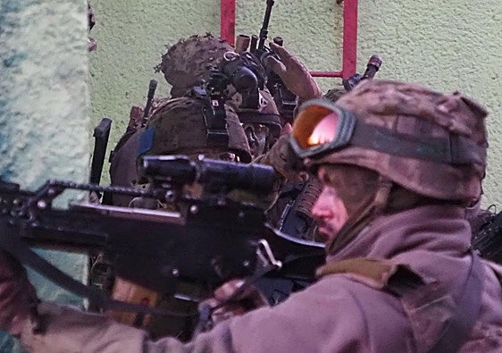 Entrenamiento del batallón San Quintín del regimiento Príncipe