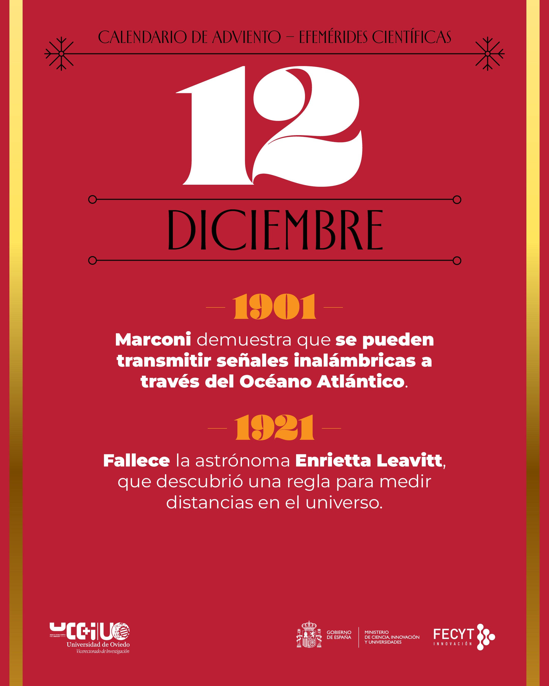 Una Navidad cargada de ciencia: postales y calendario de Adviento para felicitar las fiestas de la Universidad de Oviedo