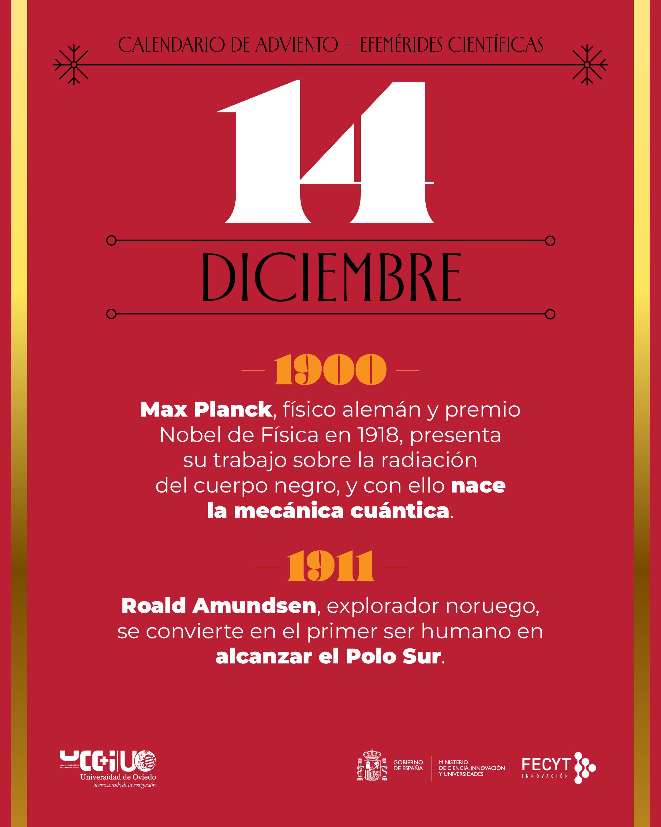 Una Navidad cargada de ciencia: postales y calendario de Adviento para felicitar las fiestas de la Universidad de Oviedo