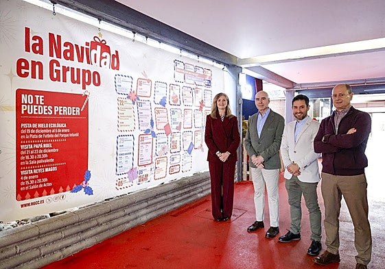 Nuria Pulgar, Joaquín Miranda, Pedro Carrillo y Tasio del Reguero, junto a la programación.