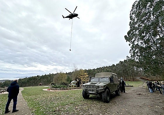Un momento del rescate de las vértebras.