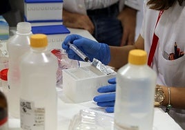 Una profesional sanitaria realiza una prueba en un laboratorio de la región.