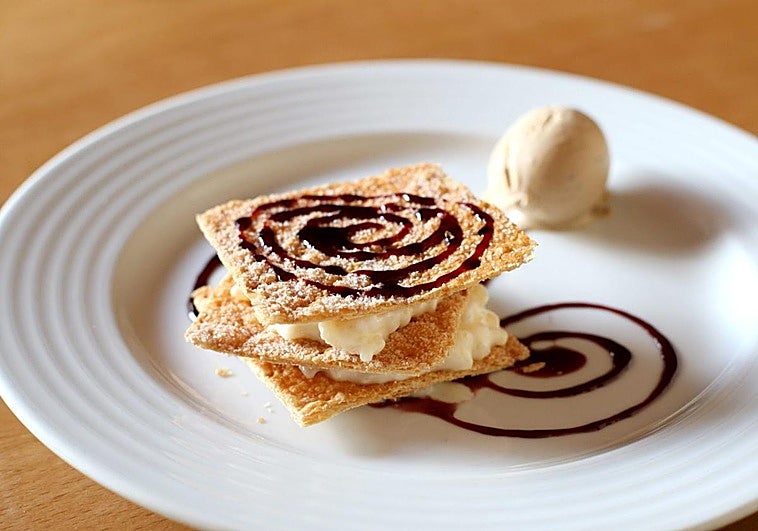 Milhojas de arroz con leche