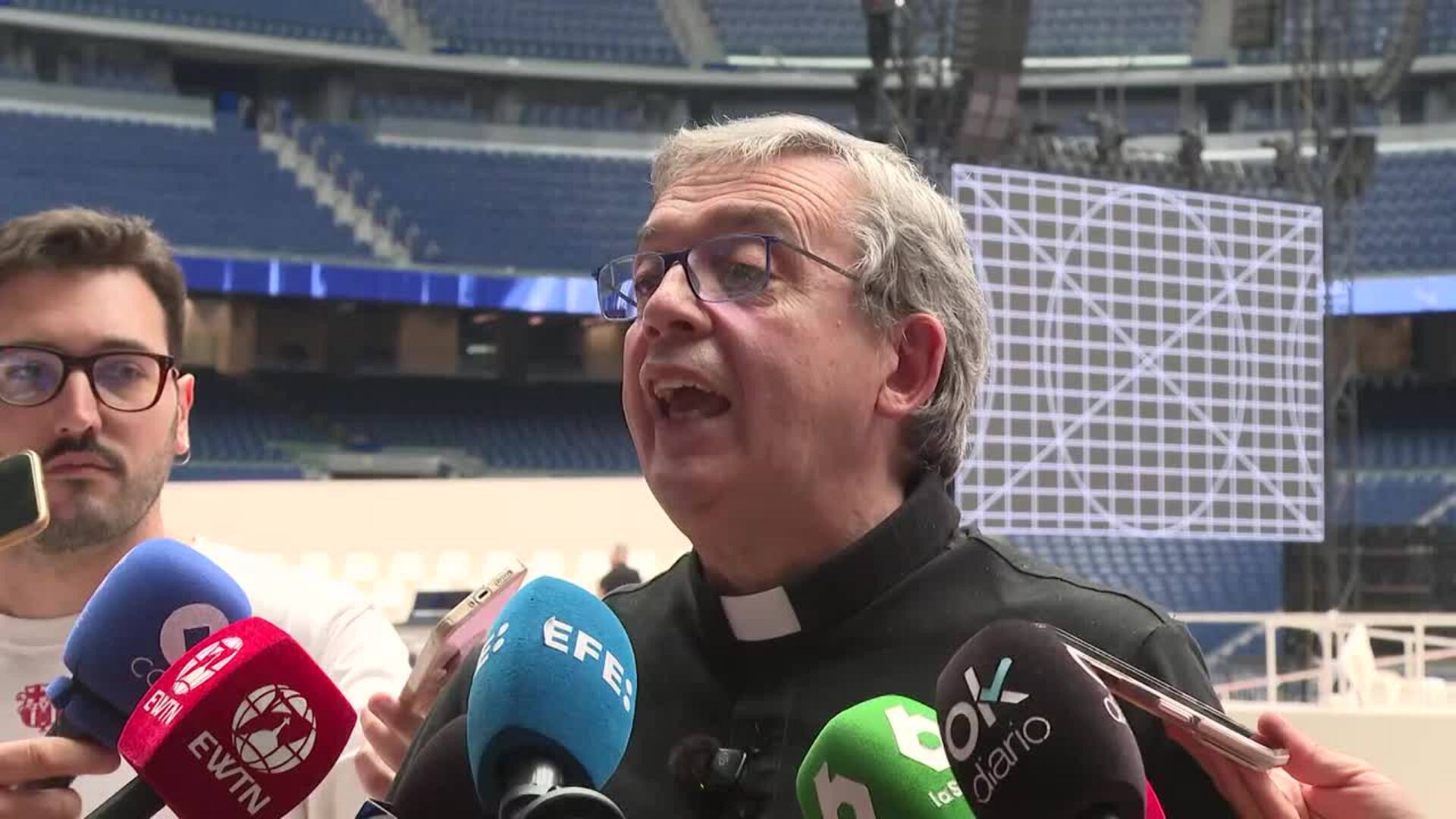 Unos 70.000 fieles recibirán a León XIV en el Bernabéu convertido en "un gran templo de fe"