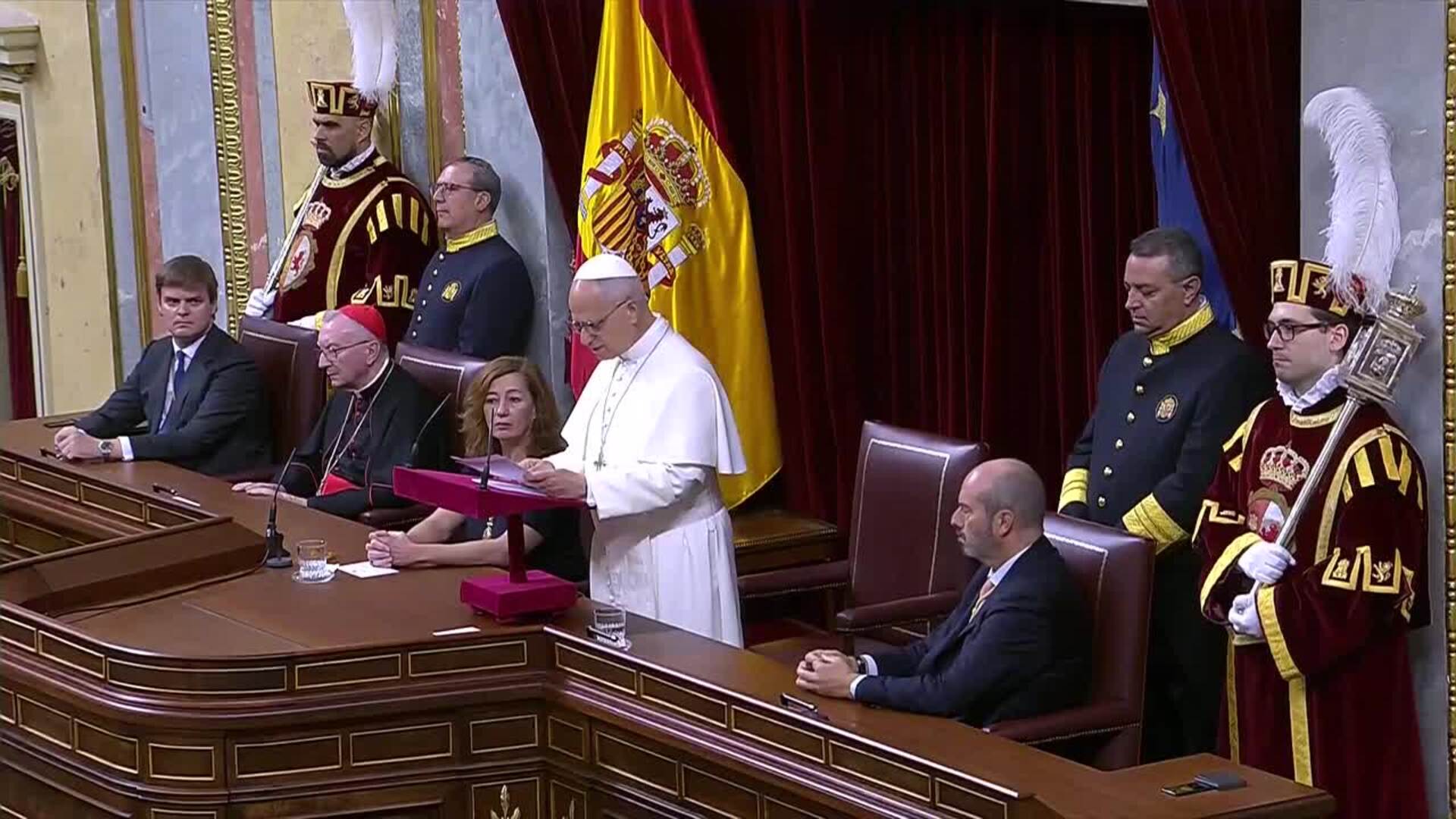 León XIV critica en el Congreso la "descalificación permanente del adversario"