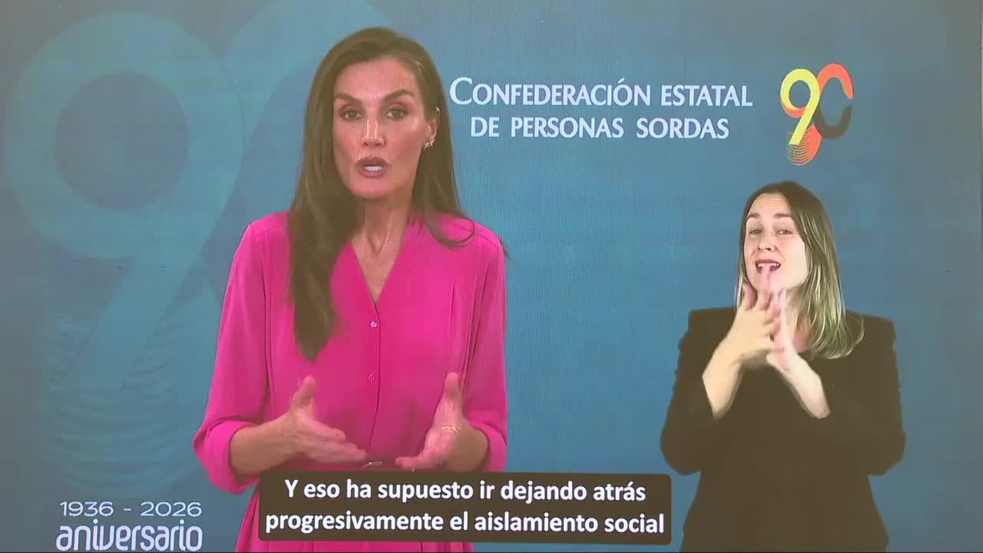 La Reina Letizia dedica un mensaje a las personas sordas usando el lenguaje de signos