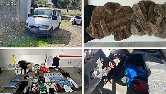 Algunos de los objetos y vehículos que robó el detenido en Navia.