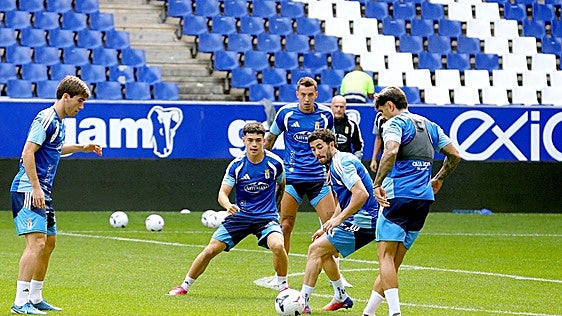 Preparación del Real Oviedo para el partido contra el Leganés