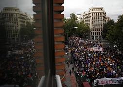 Momento de la manifestación de esta tarde en Madrid. / S. Vera (Reuters)
