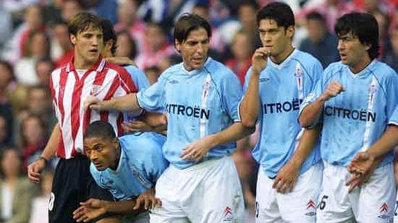 Berizzo, en el centro de la imagen, en su etapa en el Celta. 